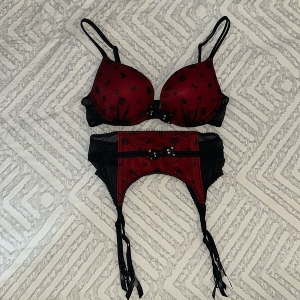 BUY ONE GET ONE 50% off, add to a bundle, Push up bra and garter belt set